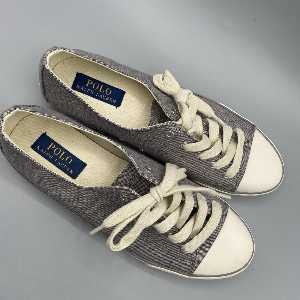 Polo Ralph‎ Lauren Oxford Cloth Parnell Sneakers Shoes Grey Size 10B